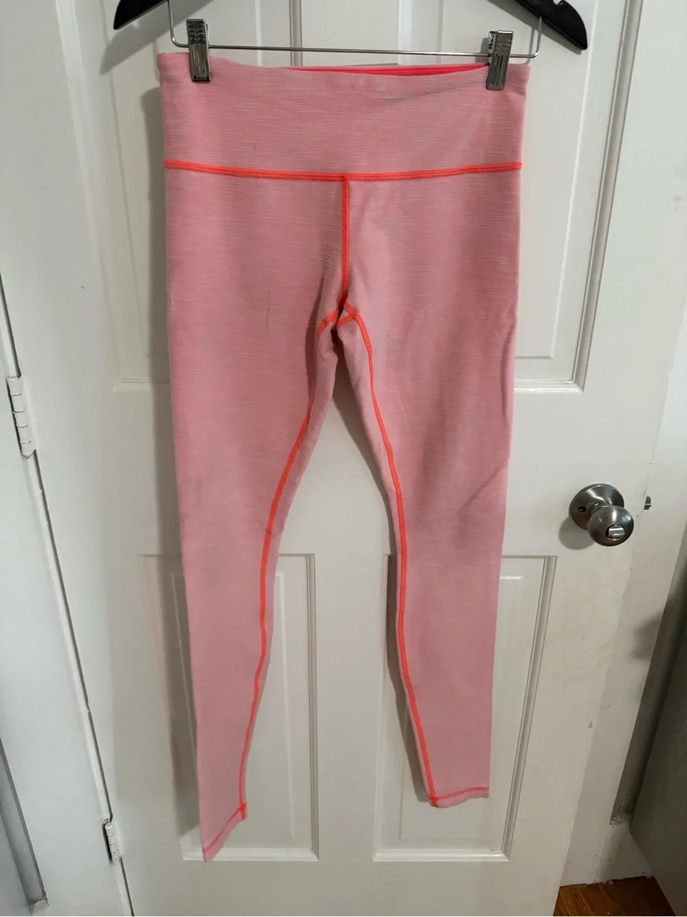 lululemon athletica Pink Leggings with Coral Stitching